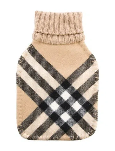 Pre-owned Burberry Hot Water Bottle Nova Check Sleeve W/ Tags In Neutral
