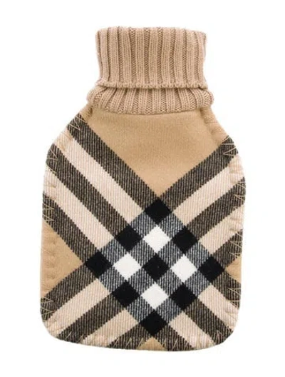 Pre-owned Burberry Hot Water Bottle Nova Check Sleeve W/ Tags In Neutral