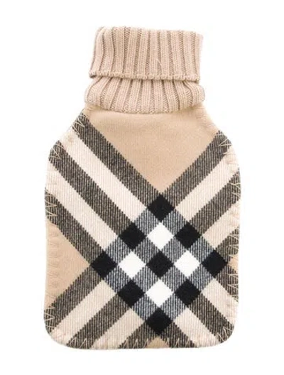 Pre-owned Burberry Hot Water Bottle Nova Check Sleeve W/ Tags In Neutral