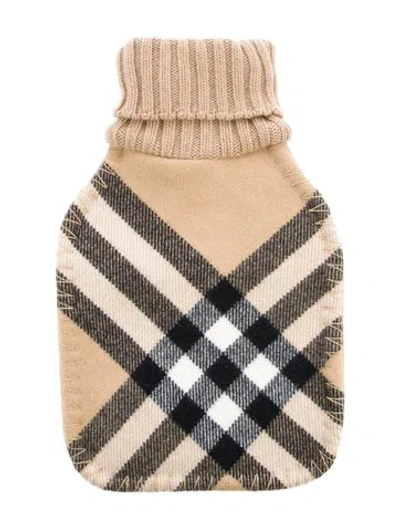 Pre-owned Burberry Hot Water Bottle Nova Check Sleeve W/ Tags In Neutral