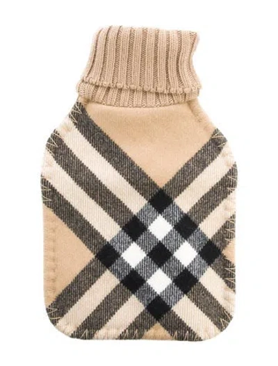Pre-owned Burberry Hot Water Bottle Nova Check Sleeve W/ Tags In Neutral