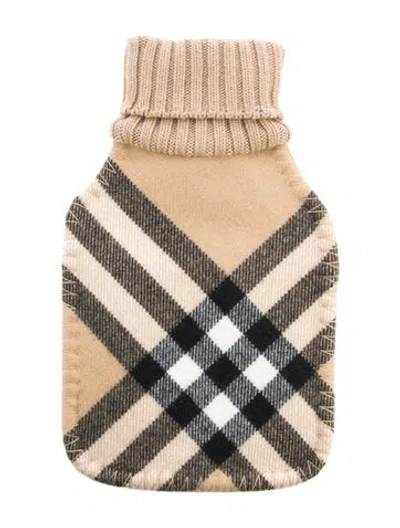 Pre-owned Burberry Hot Water Bottle Nova Check Sleeve W/ Tags In Neutral