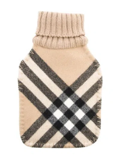 Pre-owned Burberry Hot Water Bottle Nova Check Sleeve W/ Tags In Neutral