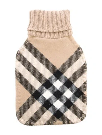 Pre-owned Burberry Hot Water Bottle Nova Check Sleeve W/ Tags In Neutral