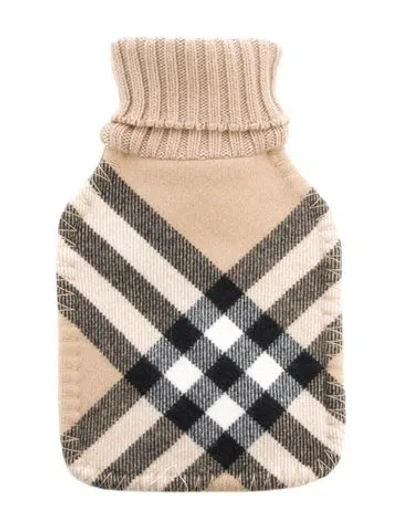 Pre-owned Burberry Hot Water Bottle Nova Check Sleeve W/ Tags In Neutral