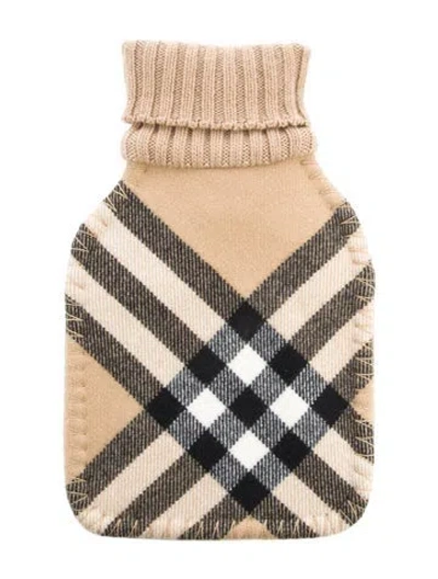Pre-owned Burberry Hot Water Bottle Nova Check Sleeve W/ Tags In Neutral