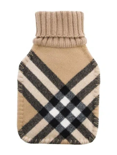 Pre-owned Burberry Hot Water Bottle Nova Check Sleeve W/ Tags In Neutral