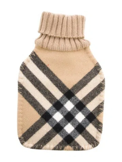 Pre-owned Burberry Hot Water Bottle Nova Check Sleeve W/ Tags In Neutral