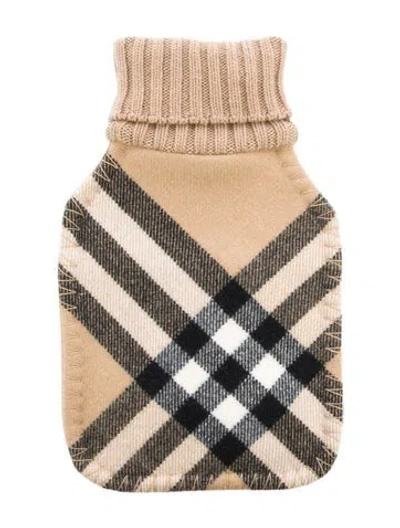 Pre-owned Burberry Hot Water Bottle Nova Check Sleeve W/ Tags In Neutral