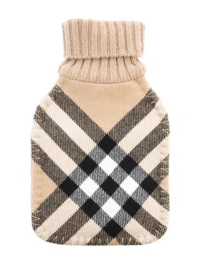 Pre-owned Burberry Hot Water Bottle Nova Check Sleeve W/ Tags In Neutral