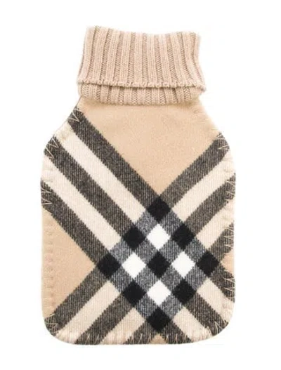 Pre-owned Burberry Hot Water Bottle Nova Check Sleeve W/ Tags In Neutral