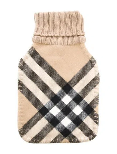 Pre-owned Burberry Hot Water Bottle Nova Check Sleeve W/ Tags In Neutral