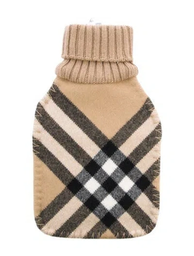 Pre-owned Burberry Hot Water Bottle Nova Check Sleeve W/ Tags In Neutral