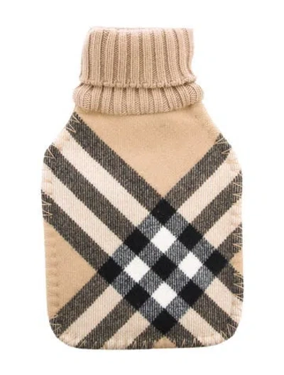 Pre-owned Burberry Hot Water Bottle Nova Check Sleeve W/ Tags In Neutral