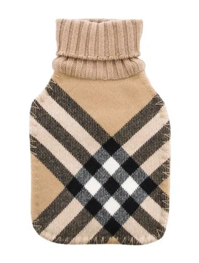 Pre-owned Burberry Hot Water Bottle Nova Check Sleeve W/ Tags In Neutral