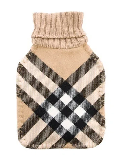Pre-owned Burberry Hot Water Bottle Nova Check Sleeve W/ Tags In Neutral