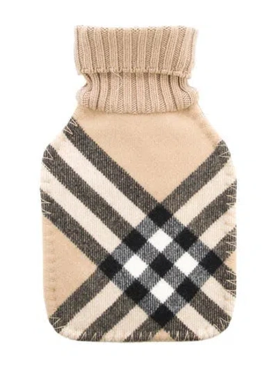 Pre-owned Burberry Hot Water Bottle Nova Check Sleeve W/ Tags In Neutral