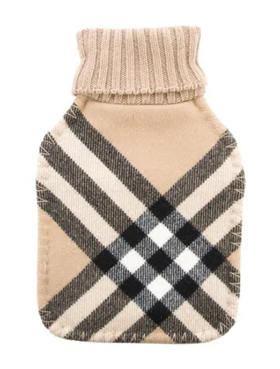 Pre-owned Burberry Hot Water Bottle Nova Check Sleeve W/ Tags In Neutral
