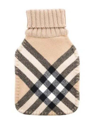 Pre-owned Burberry Hot Water Bottle Nova Check Sleeve W/ Tags In Neutral