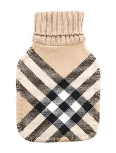 Pre-owned Burberry Hot Water Bottle Nova Check Sleeve W/ Tags In Neutral