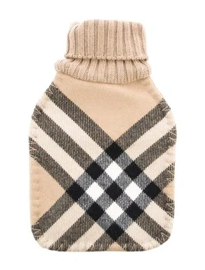 Pre-owned Burberry Hot Water Bottle Nova Check Sleeve W/ Tags In Neutral