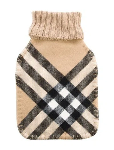 Pre-owned Burberry Hot Water Bottle Nova Check Sleeve W/ Tags In Neutral