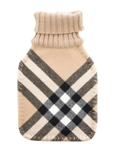 Pre-owned Burberry Hot Water Bottle Nova Check Sleeve W/ Tags In Neutral