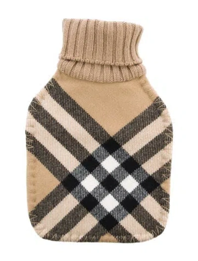 Pre-owned Burberry Hot Water Bottle Nova Check Sleeve W/ Tags In Neutral