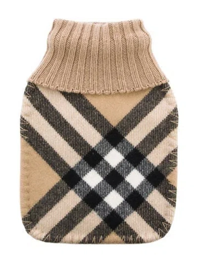 Pre-owned Burberry Hot Water Bottle Nova Check Sleeve W/ Tags In Neutral