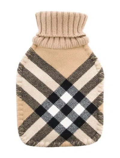 Pre-owned Burberry Hot Water Bottle Nova Check Sleeve W/ Tags In Neutral