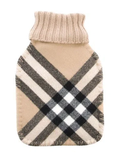 Pre-owned Burberry Hot Water Bottle Nova Check Sleeve W/ Tags In Neutral