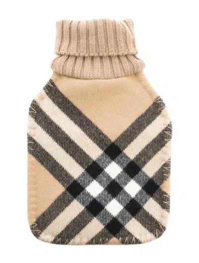 Pre-owned Burberry Hot Water Bottle Nova Check Sleeve W/ Tags In Neutral