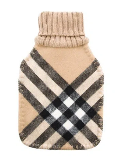 Pre-owned Burberry Hot Water Bottle Nova Check Sleeve W/ Tags In Neutral