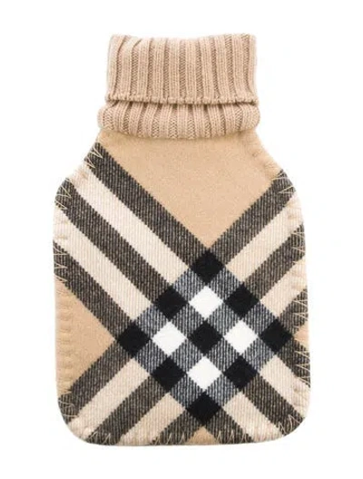 Pre-owned Burberry Hot Water Bottle Nova Check Sleeve W/ Tags In Neutral