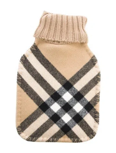 Pre-owned Burberry Hot Water Bottle Nova Check Sleeve W/ Tags In Neutral