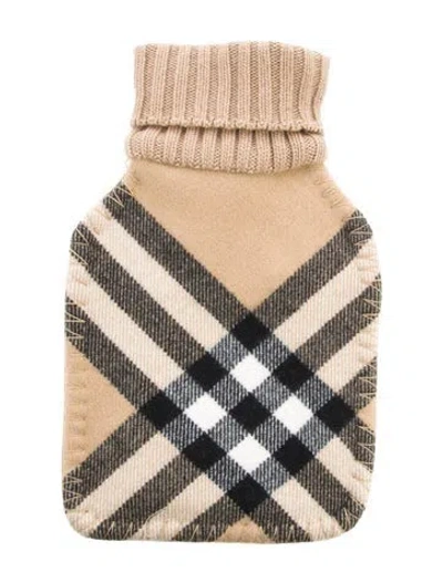 Pre-owned Burberry Hot Water Bottle Nova Check Sleeve W/ Tags In Neutral