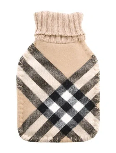Pre-owned Burberry Hot Water Bottle Nova Check Sleeve W/ Tags In Neutral