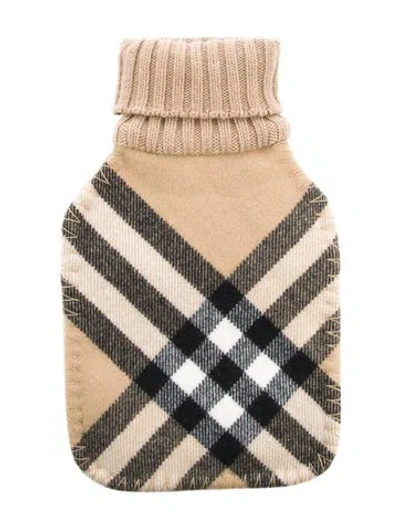 Pre-owned Burberry Hot Water Bottle Nova Check Sleeve W/ Tags In Neutral
