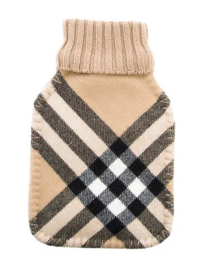 Pre-owned Burberry Hot Water Bottle Nova Check Sleeve W/ Tags In Neutral