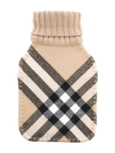 Pre-owned Burberry Hot Water Bottle Nova Check Sleeve W/ Tags In Neutral