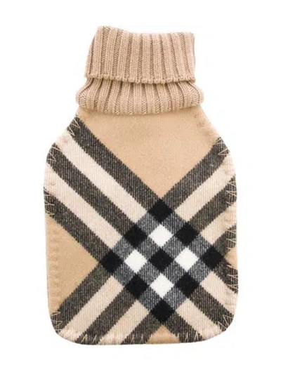 Pre-owned Burberry Hot Water Bottle Nova Check Sleeve W/ Tags In Neutral