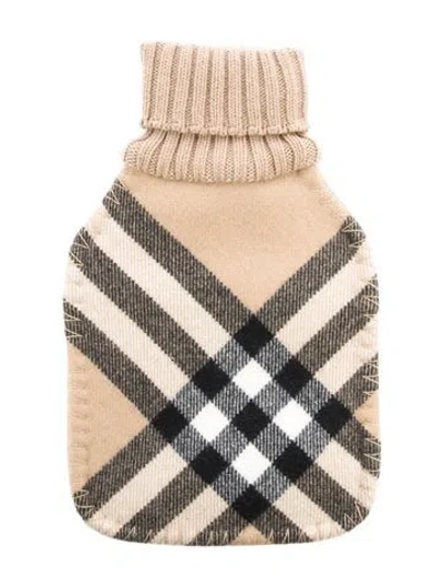 Pre-owned Burberry Hot Water Bottle Nova Check Sleeve W/ Tags In Neutral