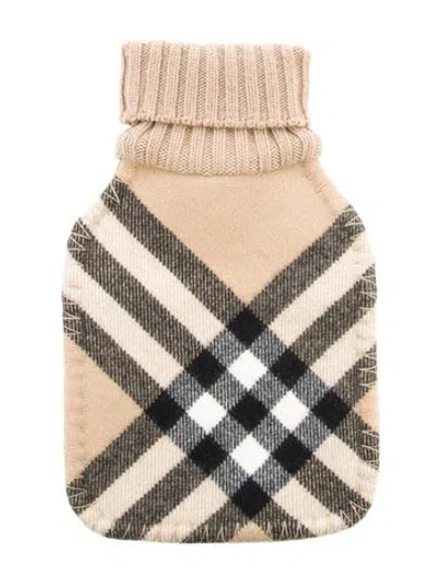 Pre-owned Burberry Hot Water Bottle Nova Check Sleeve W/ Tags In Neutral