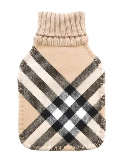 Pre-owned Burberry Hot Water Bottle Nova Check Sleeve W/ Tags In Neutral