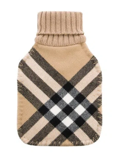 Pre-owned Burberry Hot Water Bottle Nova Check Sleeve W/ Tags In Neutral