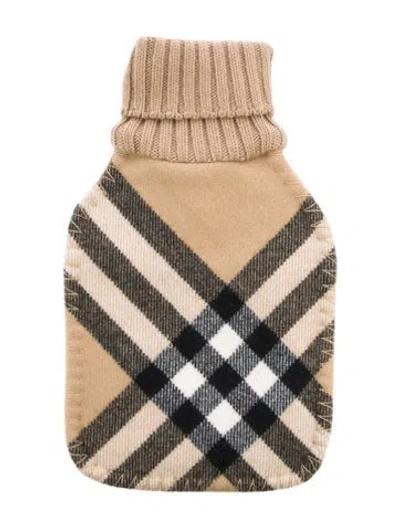 Pre-owned Burberry Hot Water Bottle Nova Check Sleeve W/ Tags In Neutral