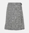 Burberry Houndstooth High-rise Wrap Skirt In Multicoloured