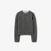 Burberry Houndstooth-pattern Crew-neck Jumper In Black
