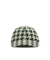 Burberry Houndstooth-pattern Cotton Cap In Green