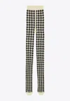 Burberry Houndstooth Pattern Jacquard Tights In Monochrome